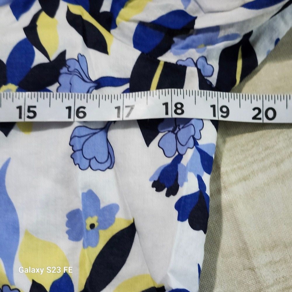 Draper James Floral Off Shoulder Top Womens‎ Size Medium Blue Yellow Cotton - Picture 8 of 9